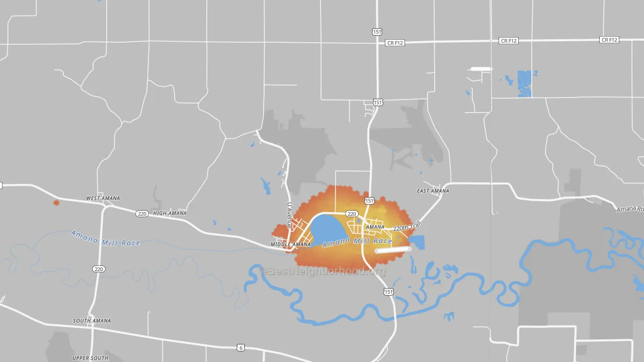 Bike Grade map of 52203, IA