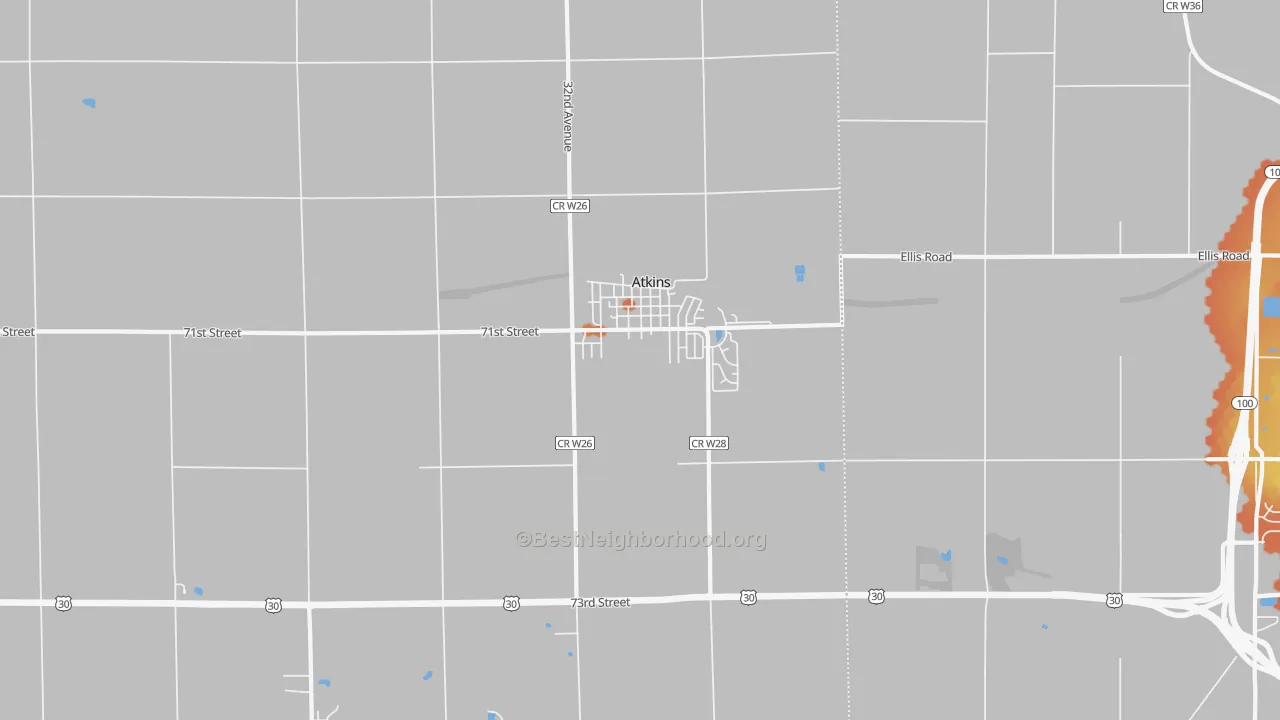 Bike Grade map of 52206, IA