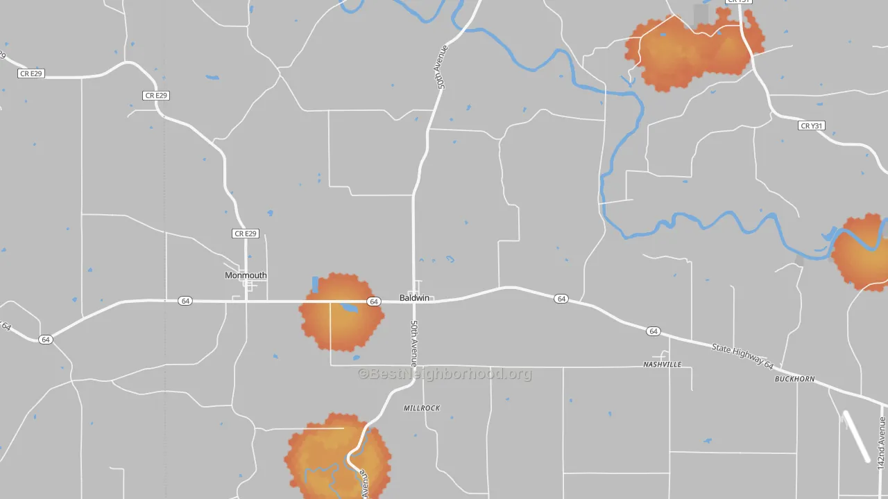 Bike Grade map of 52207, IA