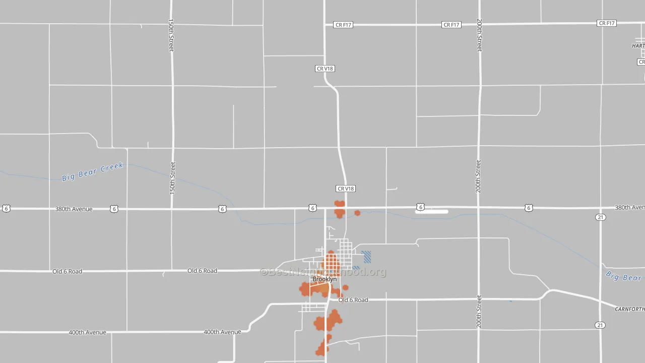 Bike Grade map of 52211, IA
