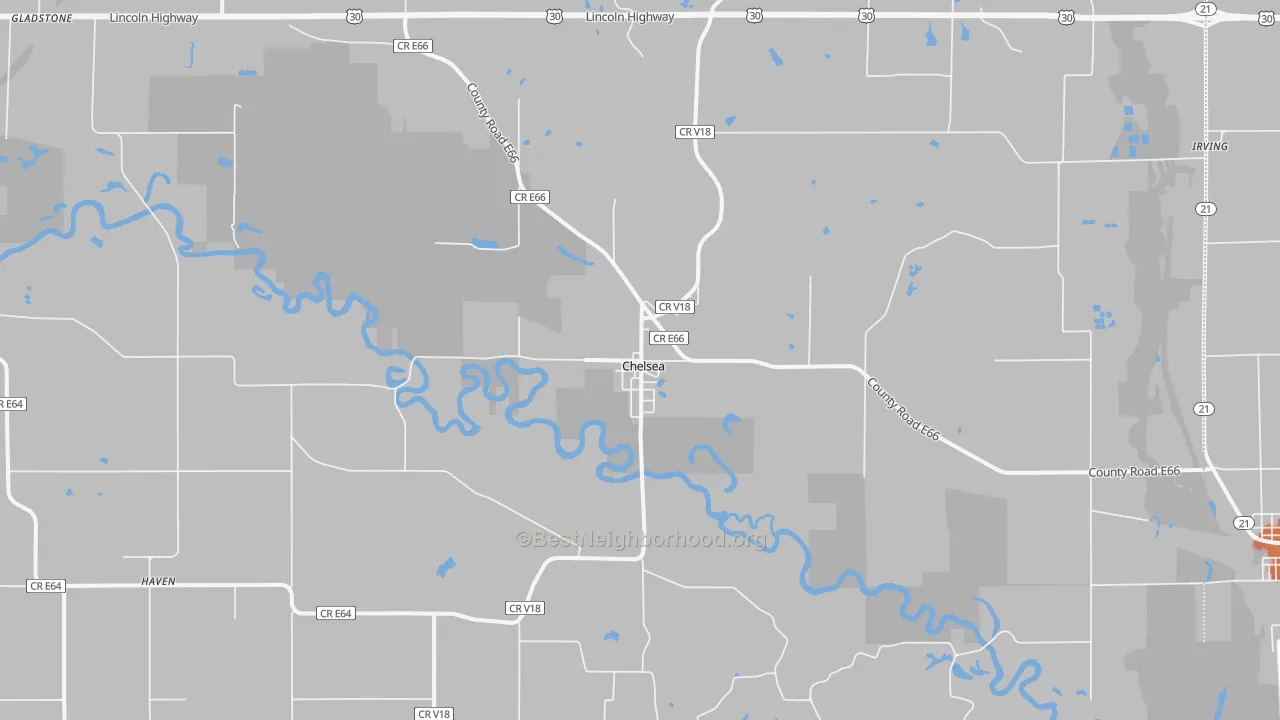 Bike Grade map of 52215, IA