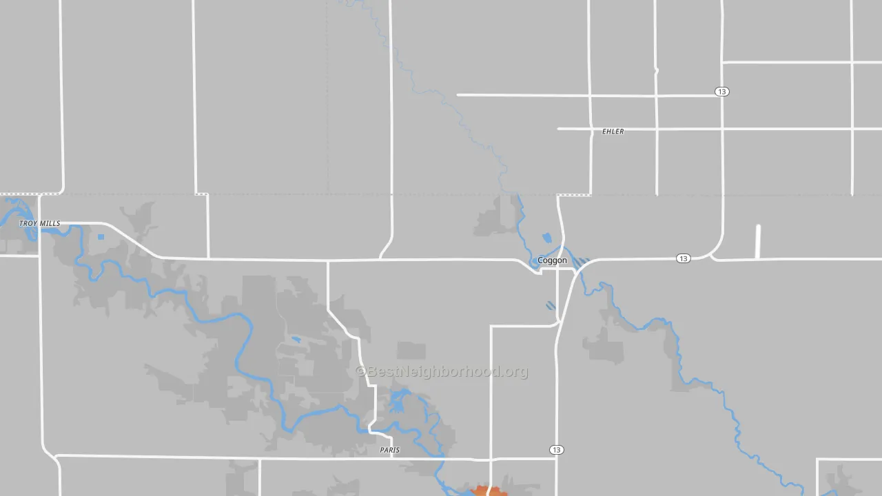 Bike Grade map of 52218, IA