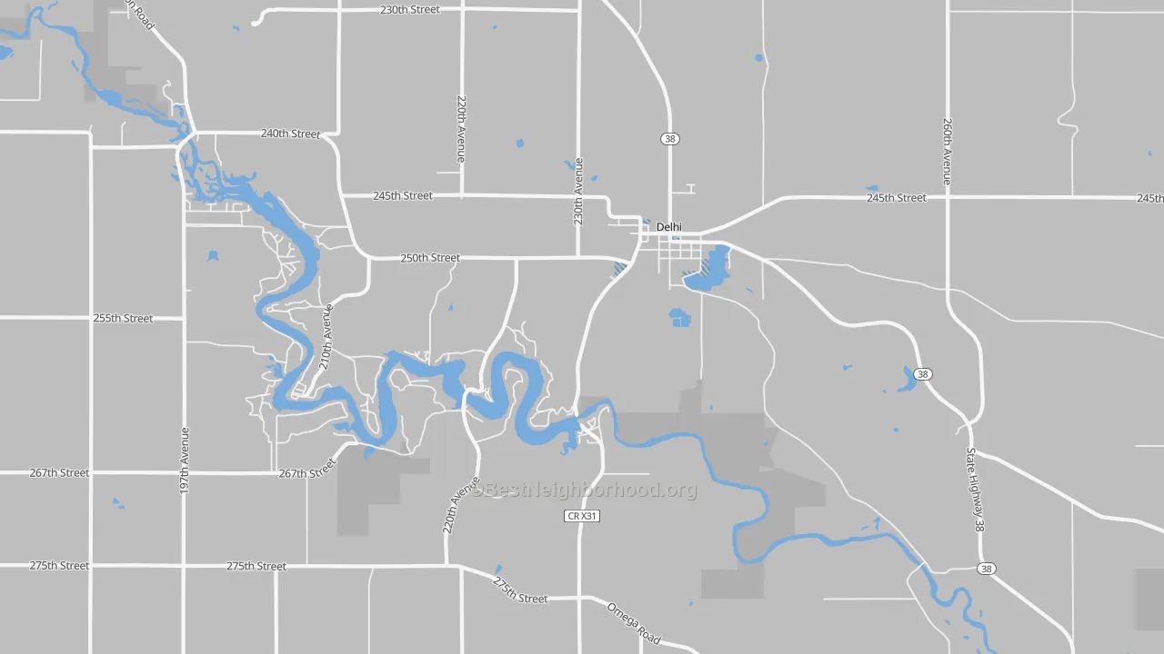 Bike Grade map of 52223, IA