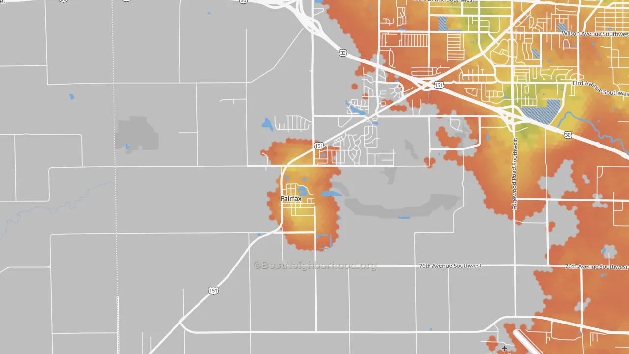 Bike Grade map of 52228, IA