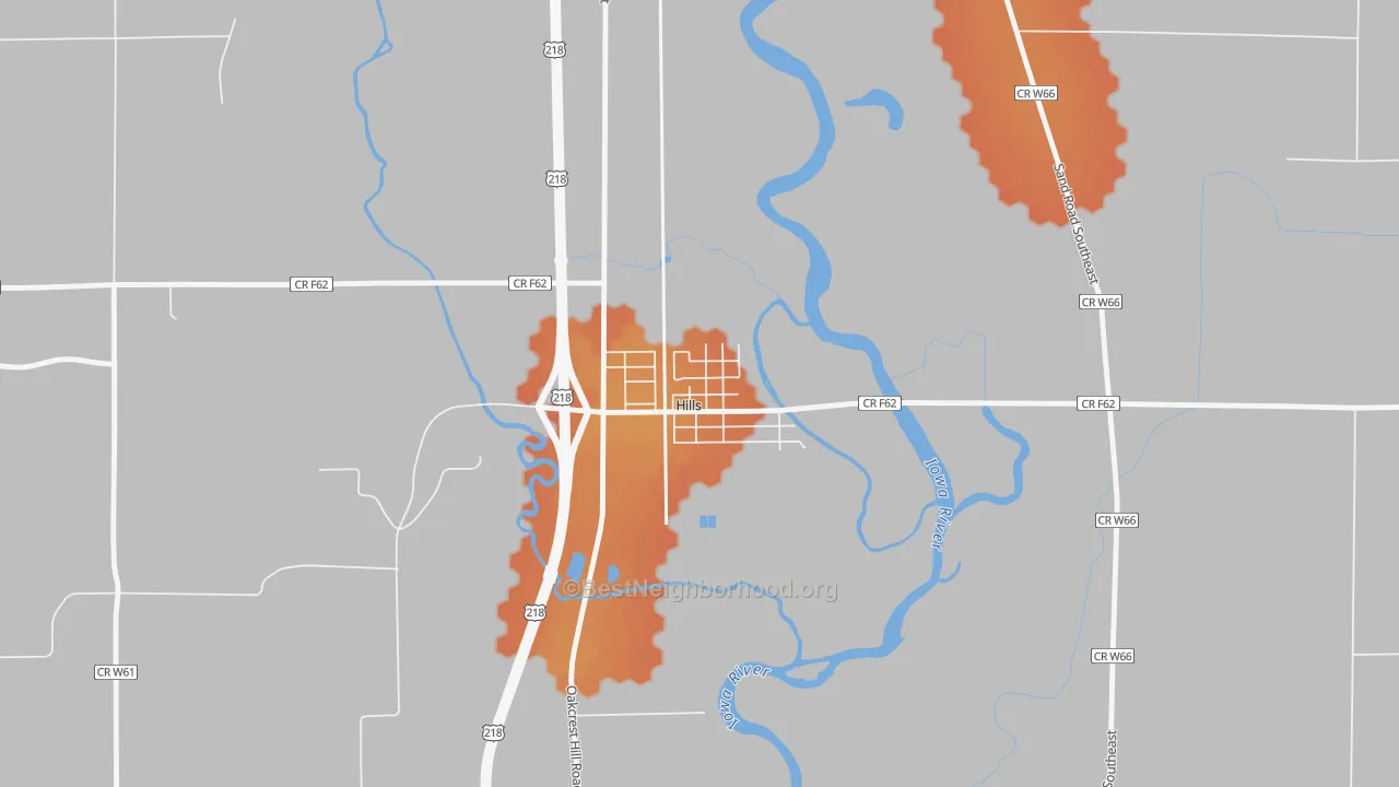 Bike Grade map of 52235, IA
