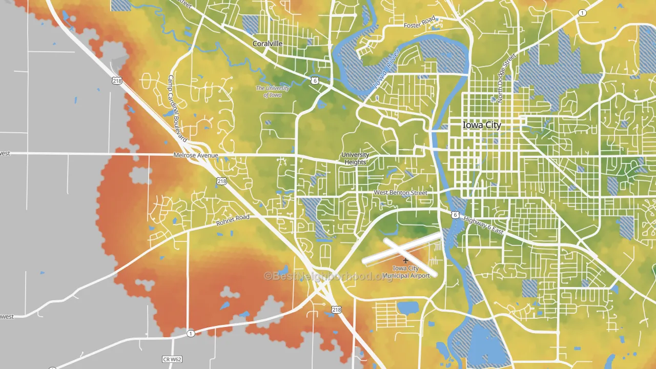 Bike Grade map of 52246, IA