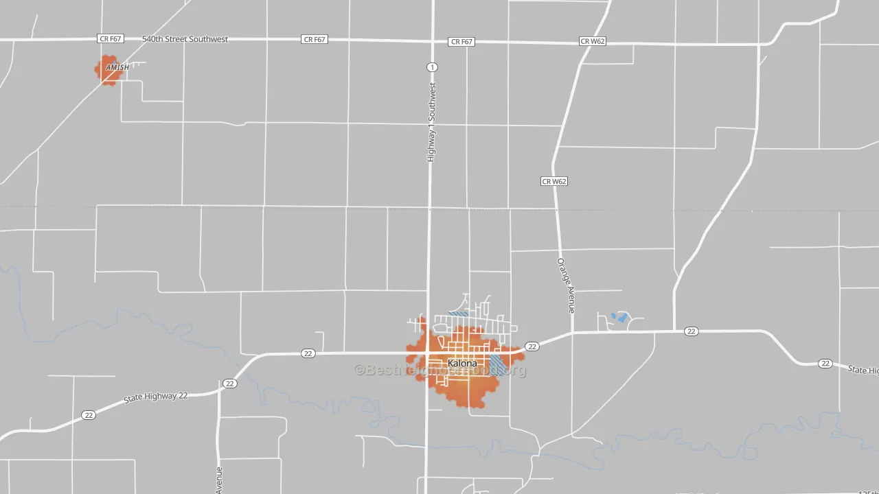 Bike Grade map of 52247, IA