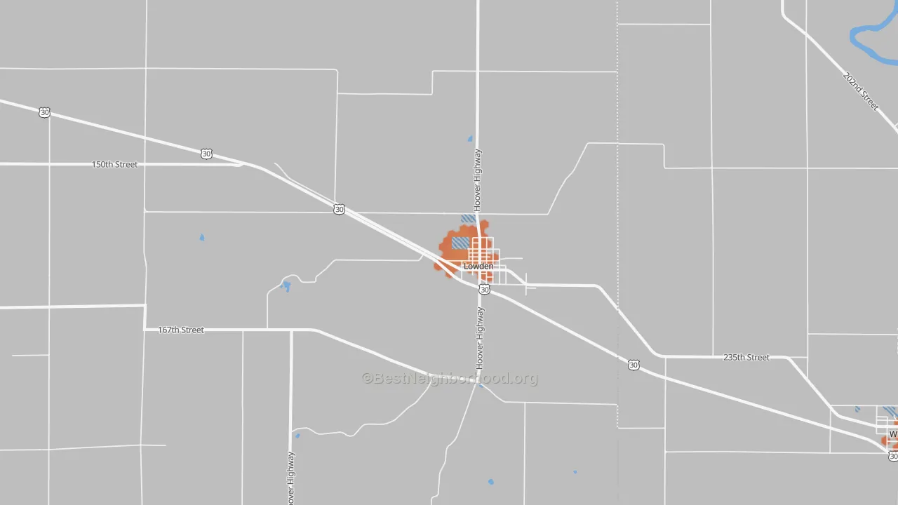 Bike Grade map of 52255, IA