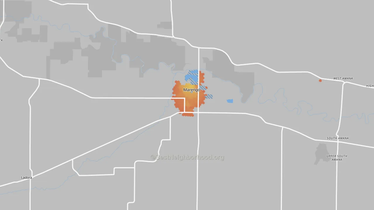 Bike Grade map of 52301, IA