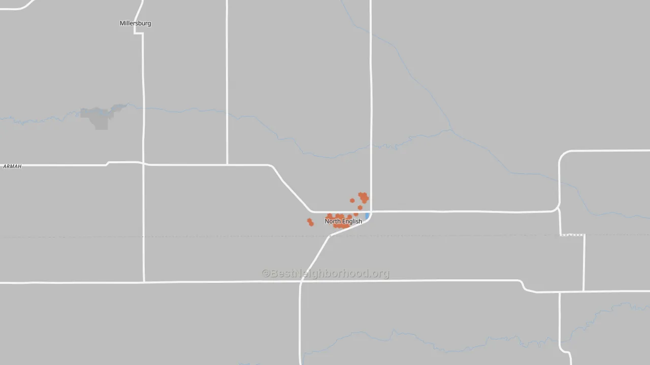 Bike Grade map of 52316, IA
