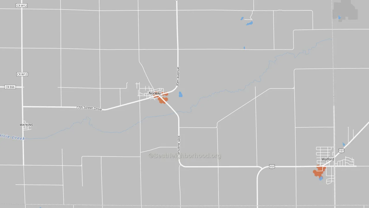 Bike Grade map of 52318, IA