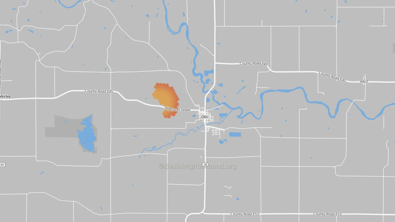 Bike Grade map of 52320, IA