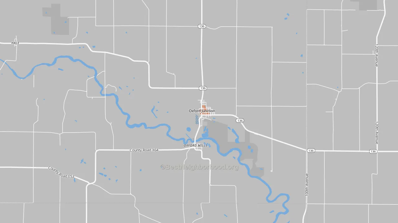 Bike Grade map of 52323, IA