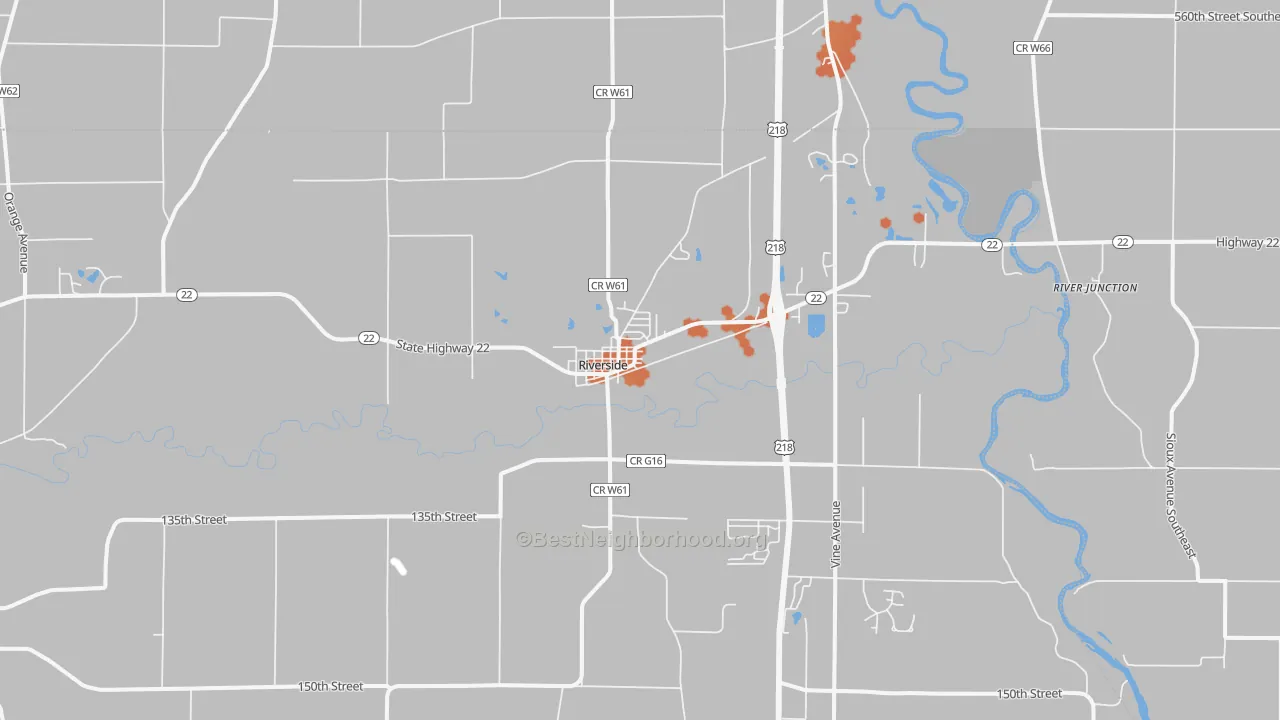 Bike Grade map of 52327, IA
