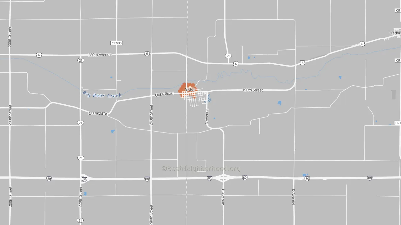 Bike Grade map of 52347, IA