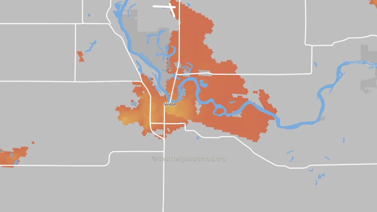 Bike Grade map of 52349, IA