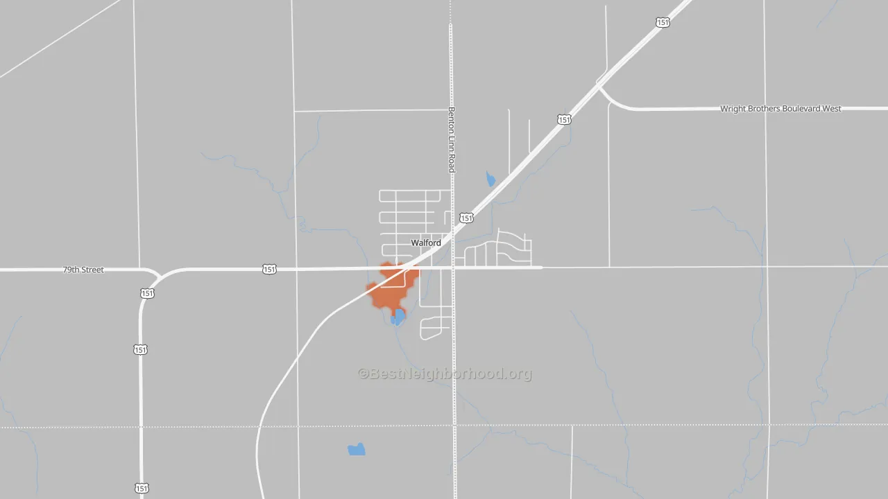 Bike Grade map of 52351, IA