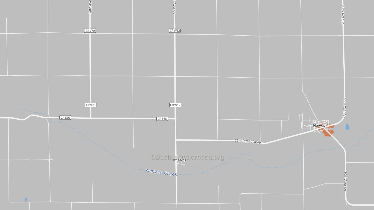 Bike Grade map of 52354, IA