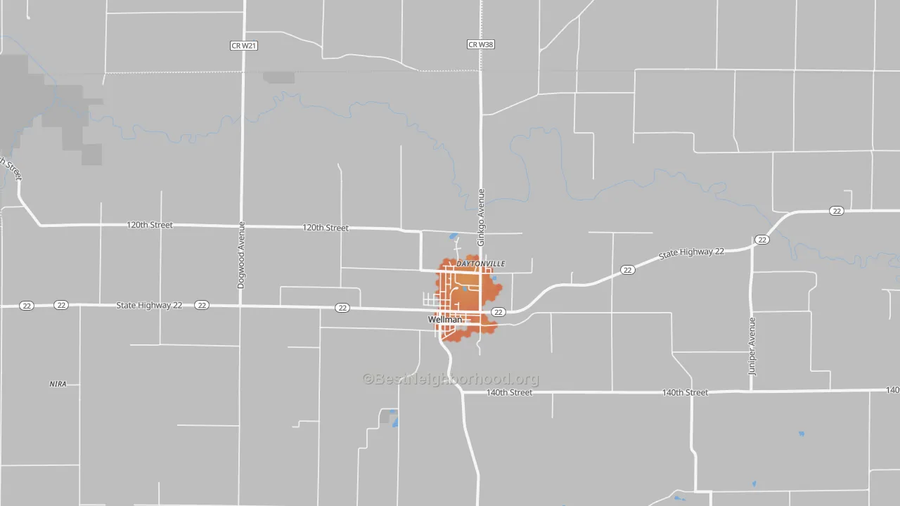Bike Grade map of 52356, IA