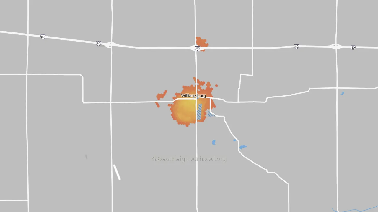 Bike Grade map of 52361, IA