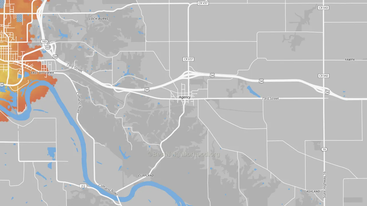 Bike Grade map of 52530, IA