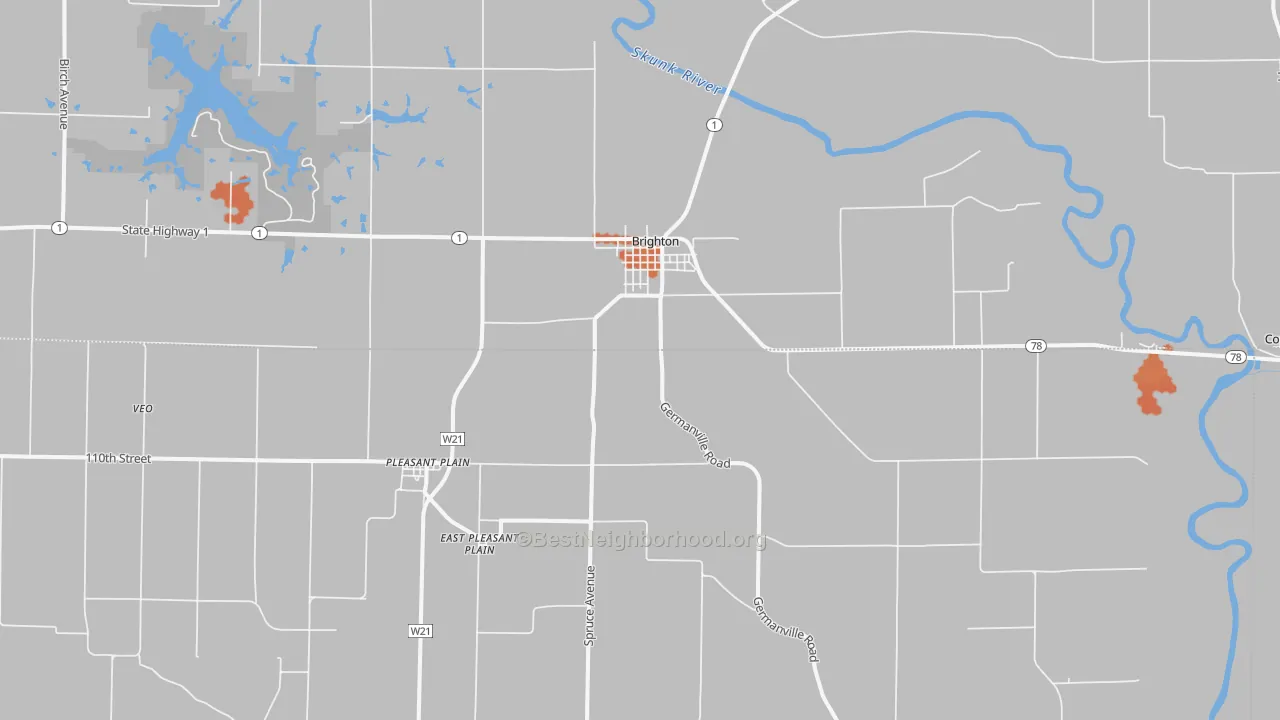Bike Grade map of 52540, IA