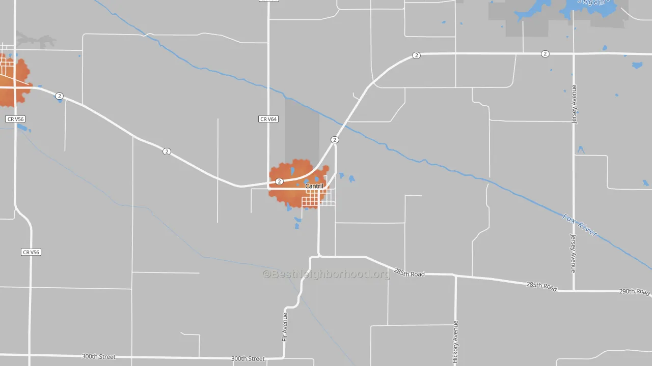 Bike Grade map of 52542, IA