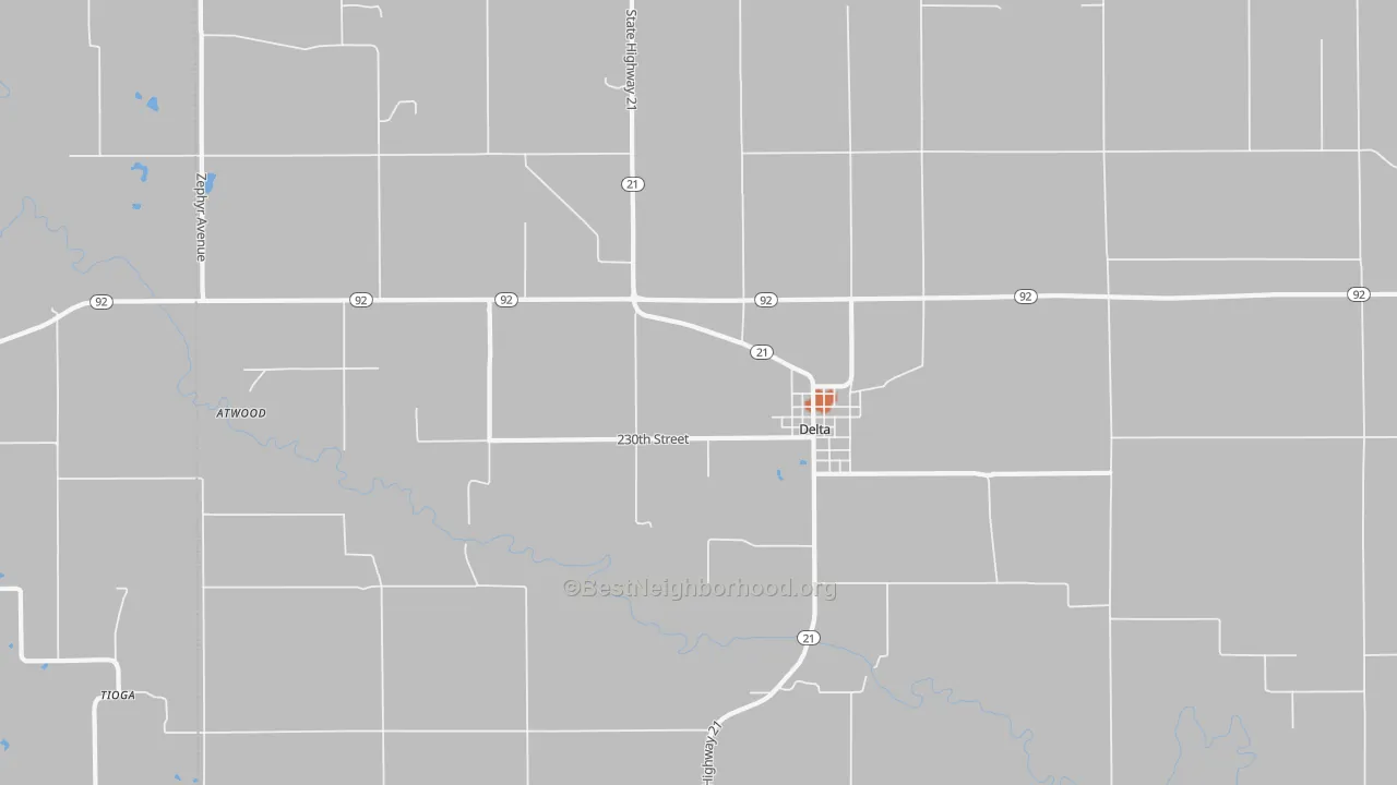 Bike Grade map of 52550, IA