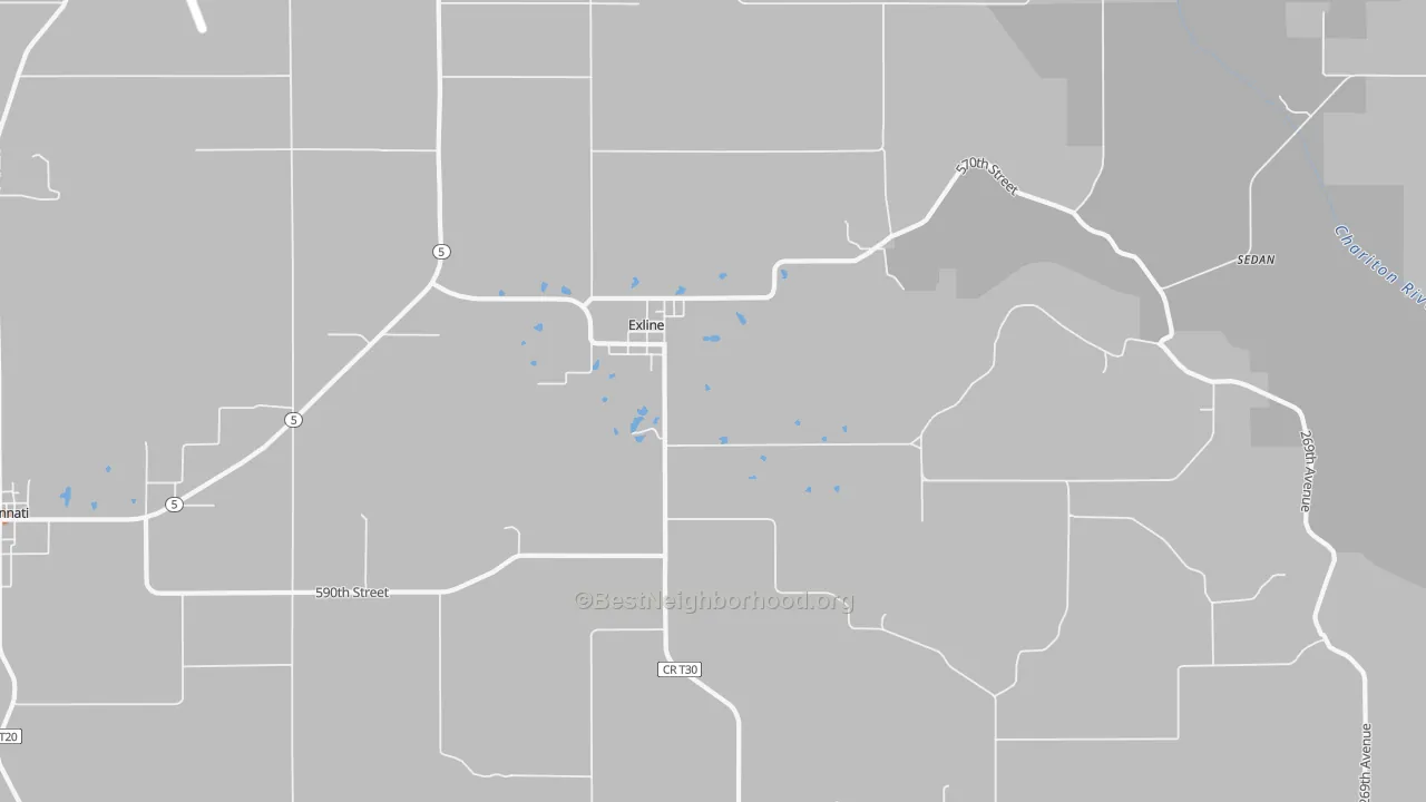 Bike Grade map of 52555, IA