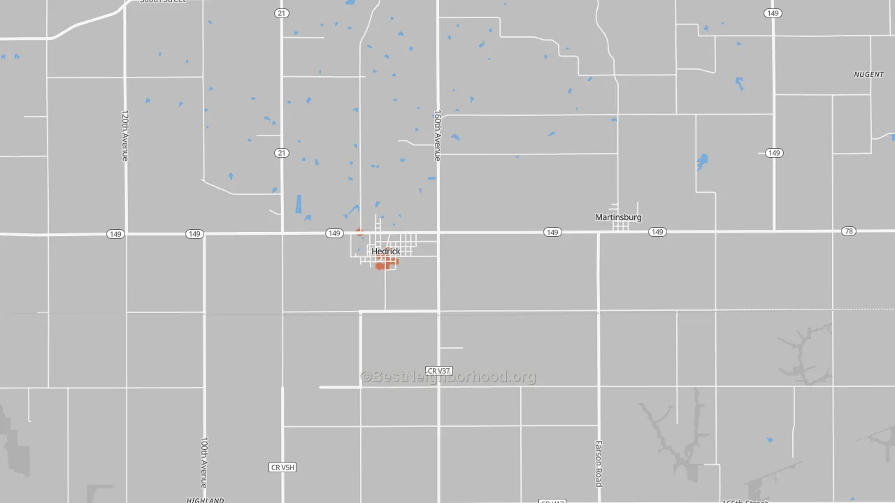 Bike Grade map of 52563, IA