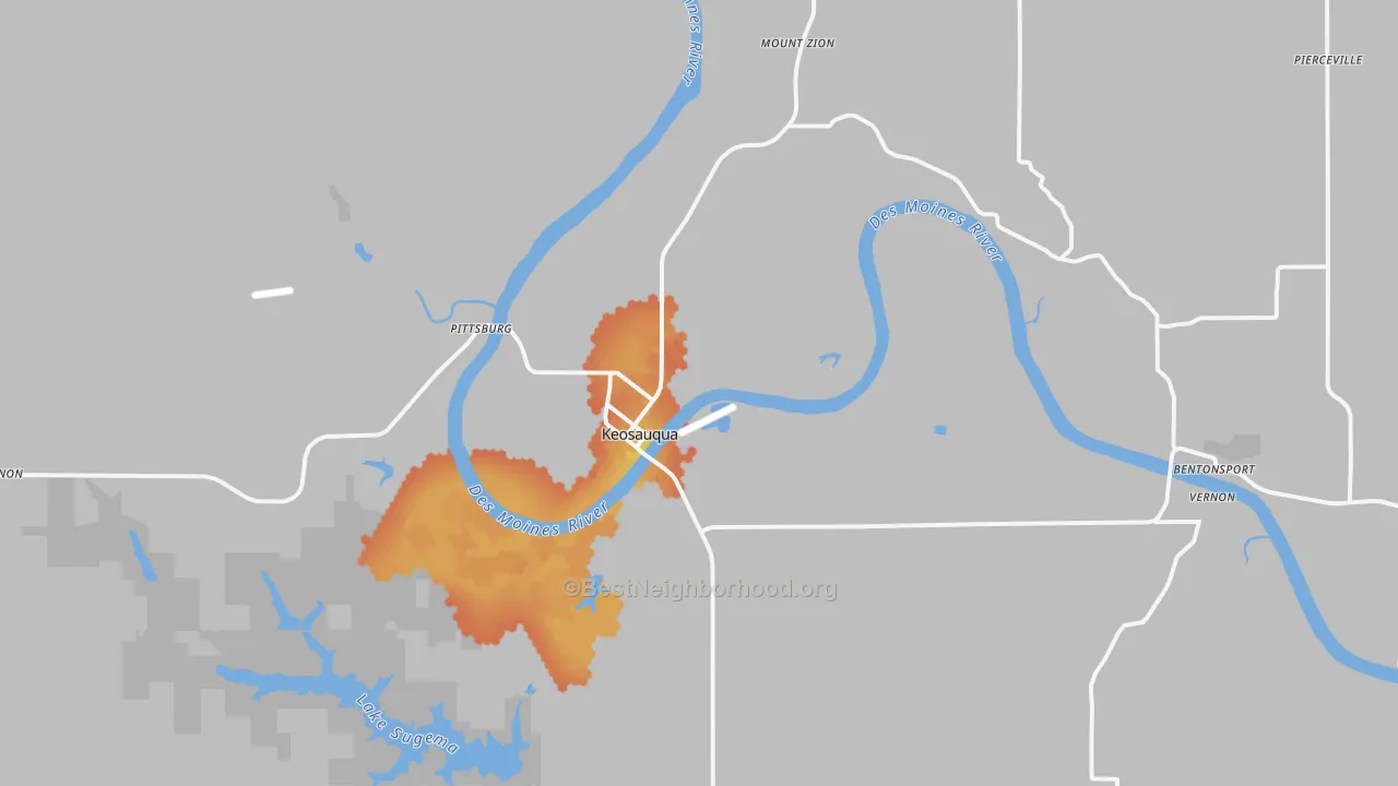 Bike Grade map of 52565, IA