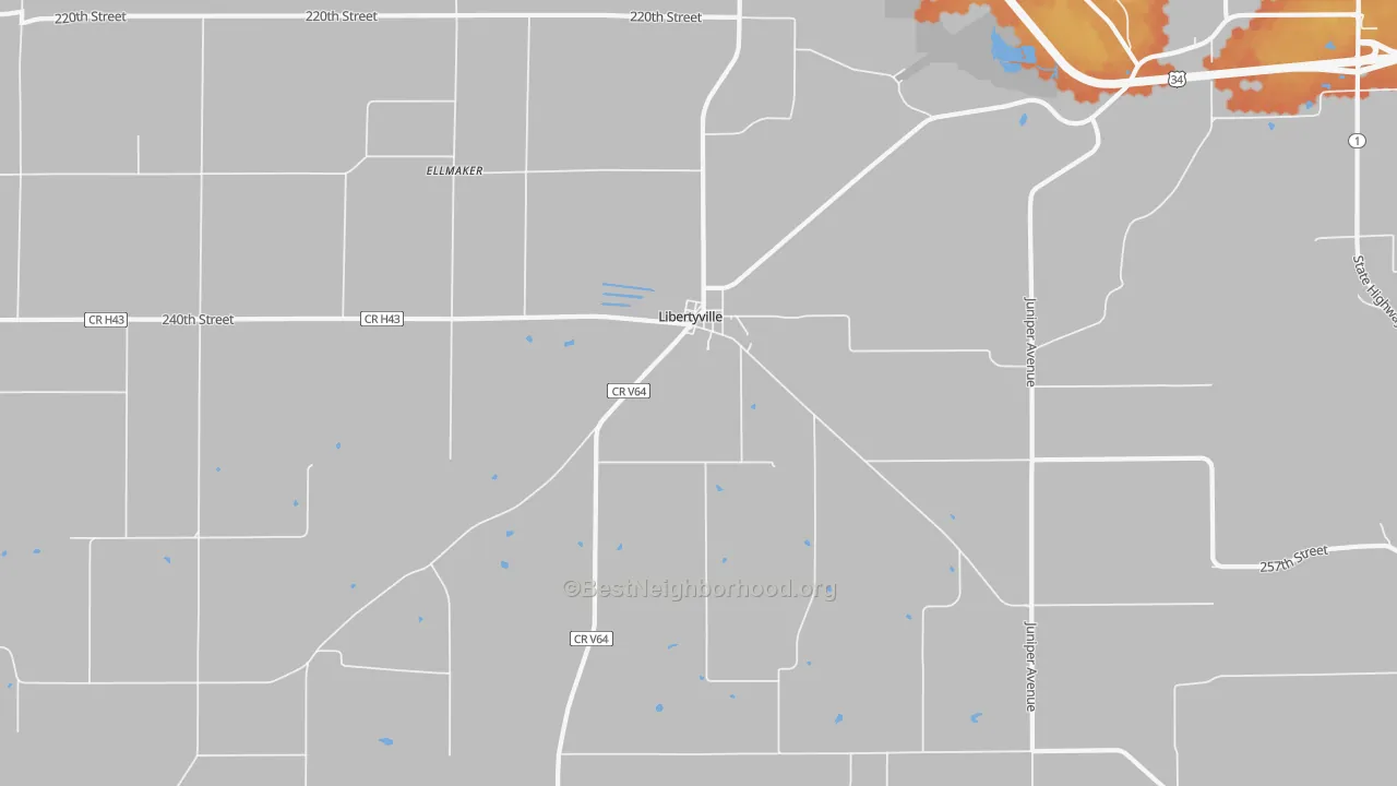 Bike Grade map of 52567, IA