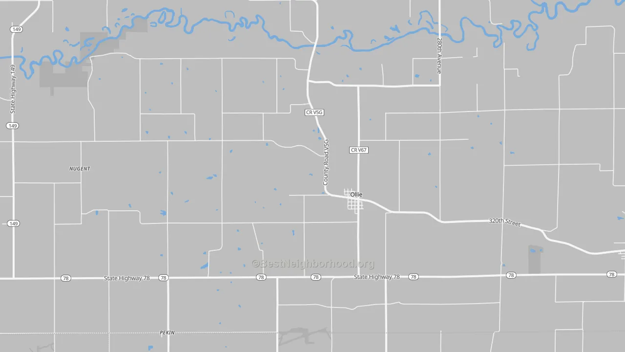 Bike Grade map of 52576, IA