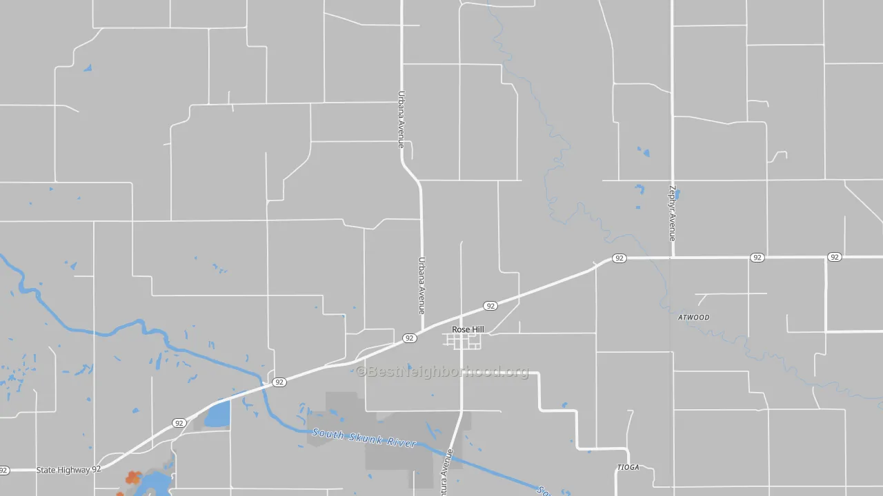 Bike Grade map of 52586, IA