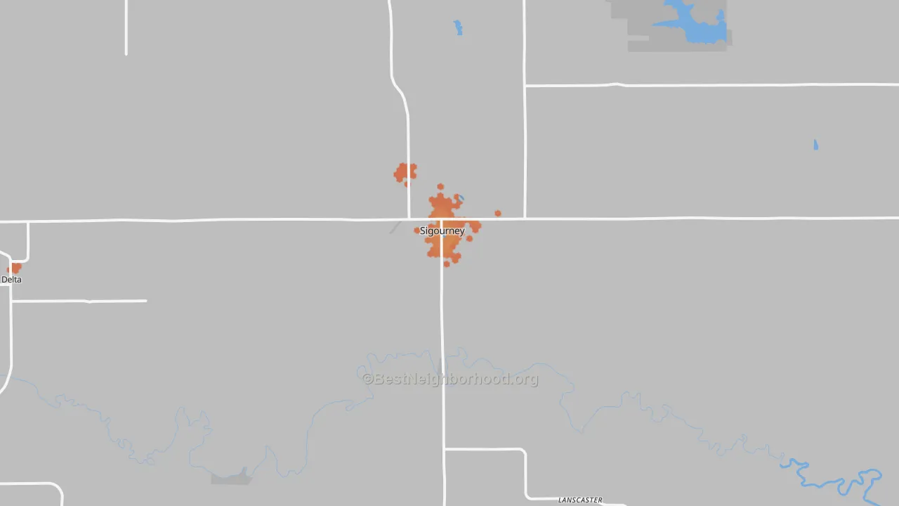Bike Grade map of 52591, IA