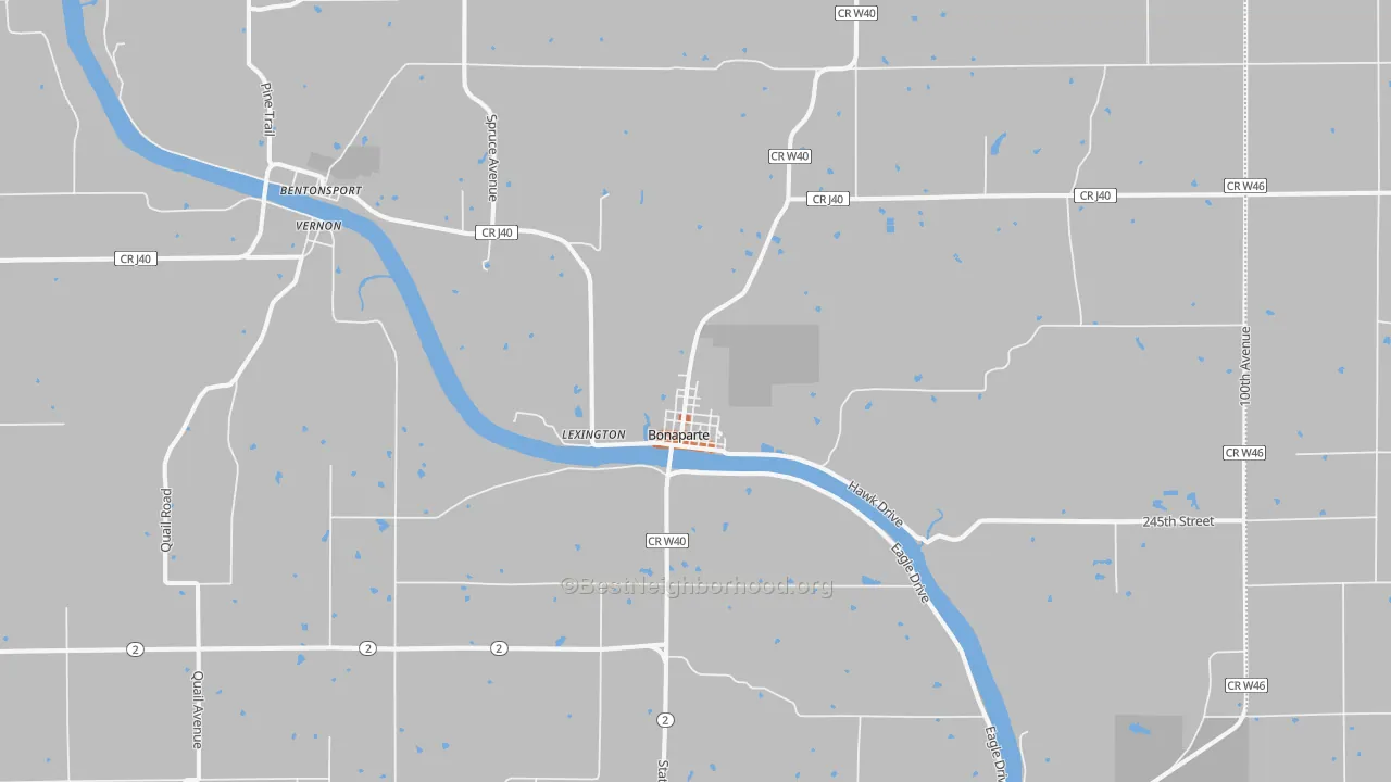 Bike Grade map of 52620, IA