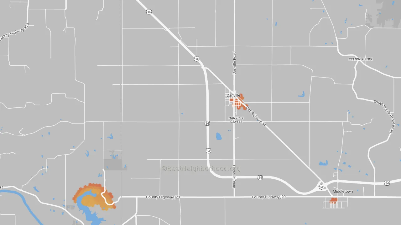 Bike Grade map of 52623, IA