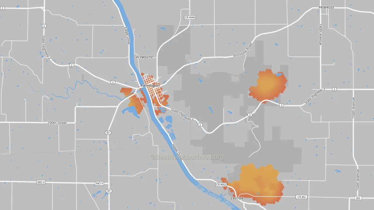 Bike Grade map of 52626, IA