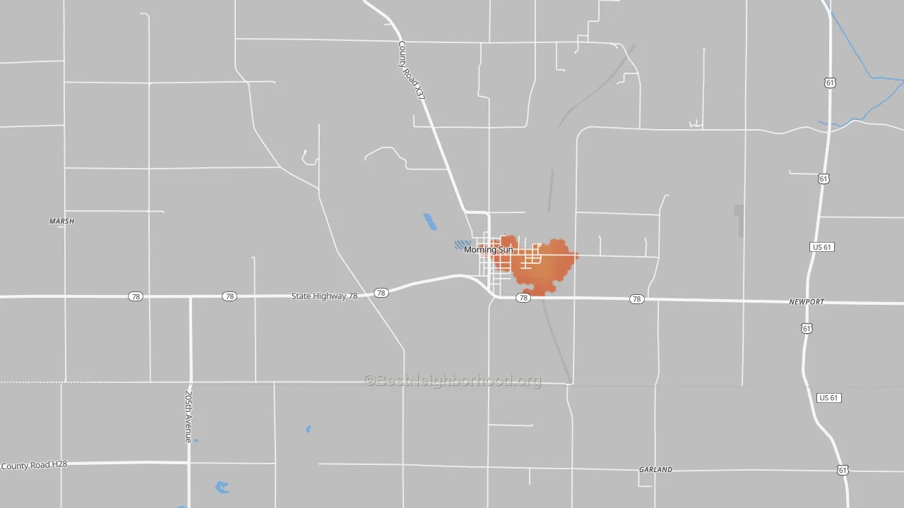Bike Grade map of 52640, IA