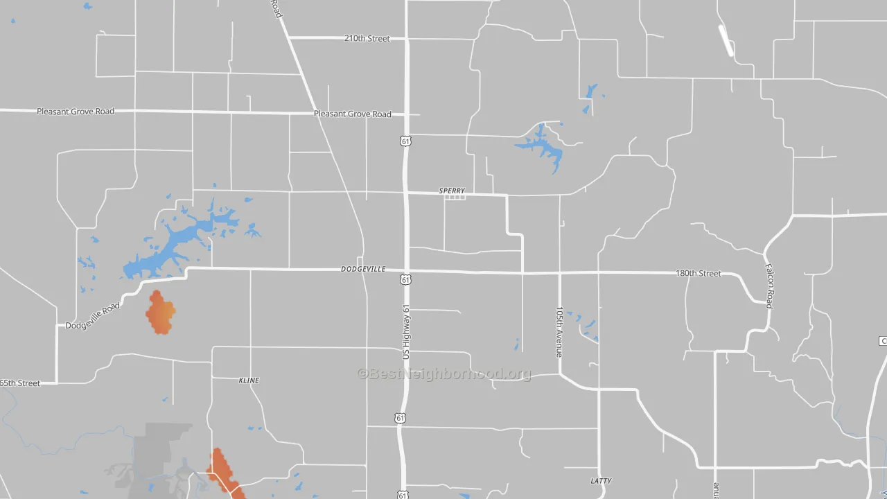 Bike Grade map of 52650, IA