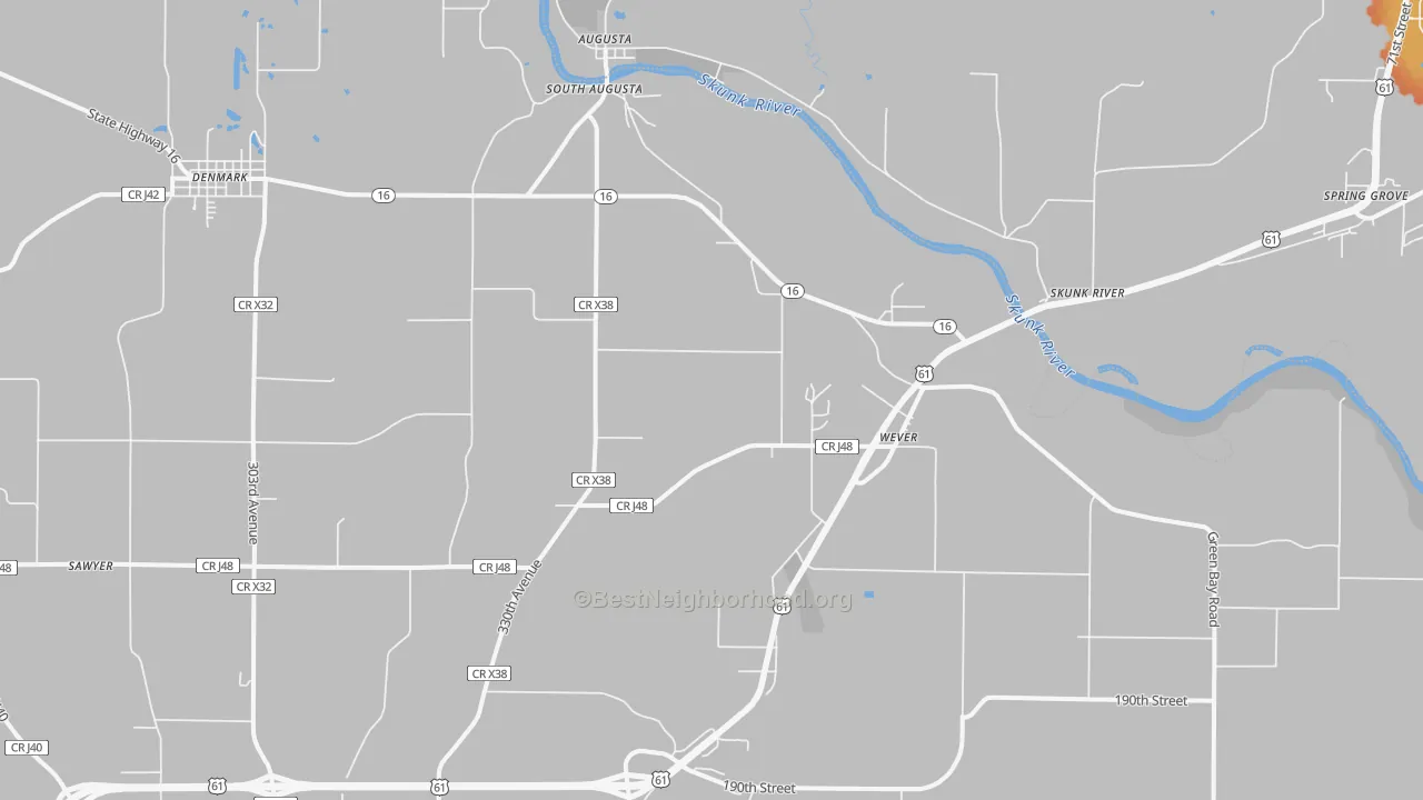 Bike Grade map of 52658, IA