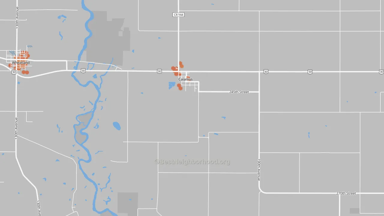 Bike Grade map of 52729, IA
