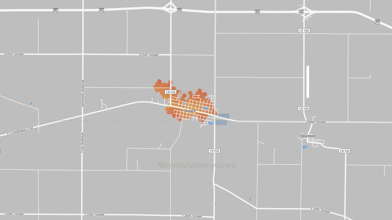 Bike Grade map of 52747, IA