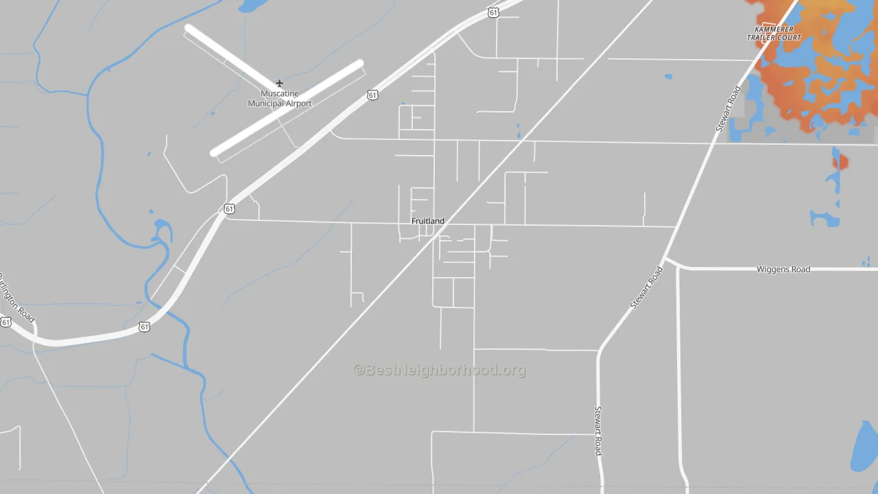 Bike Grade map of 52749, IA