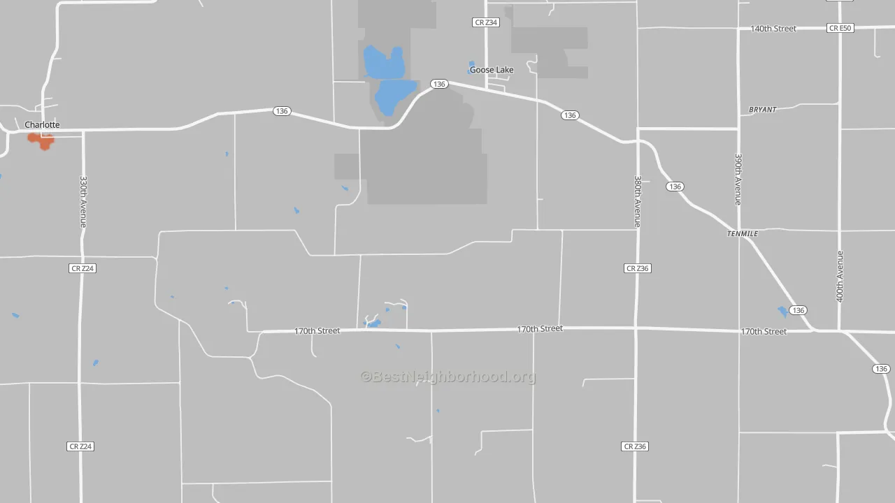 Bike Grade map of 52750, IA