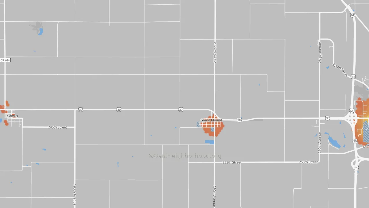 Bike Grade map of 52751, IA