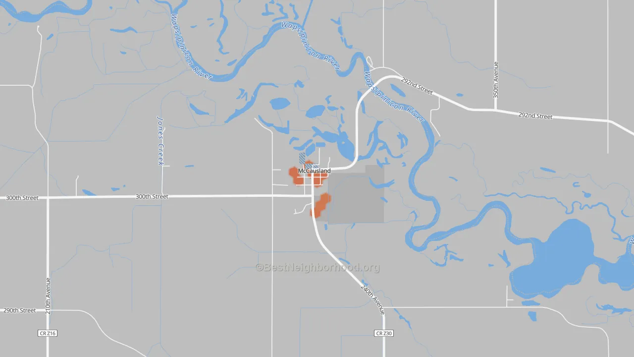Bike Grade map of 52758, IA