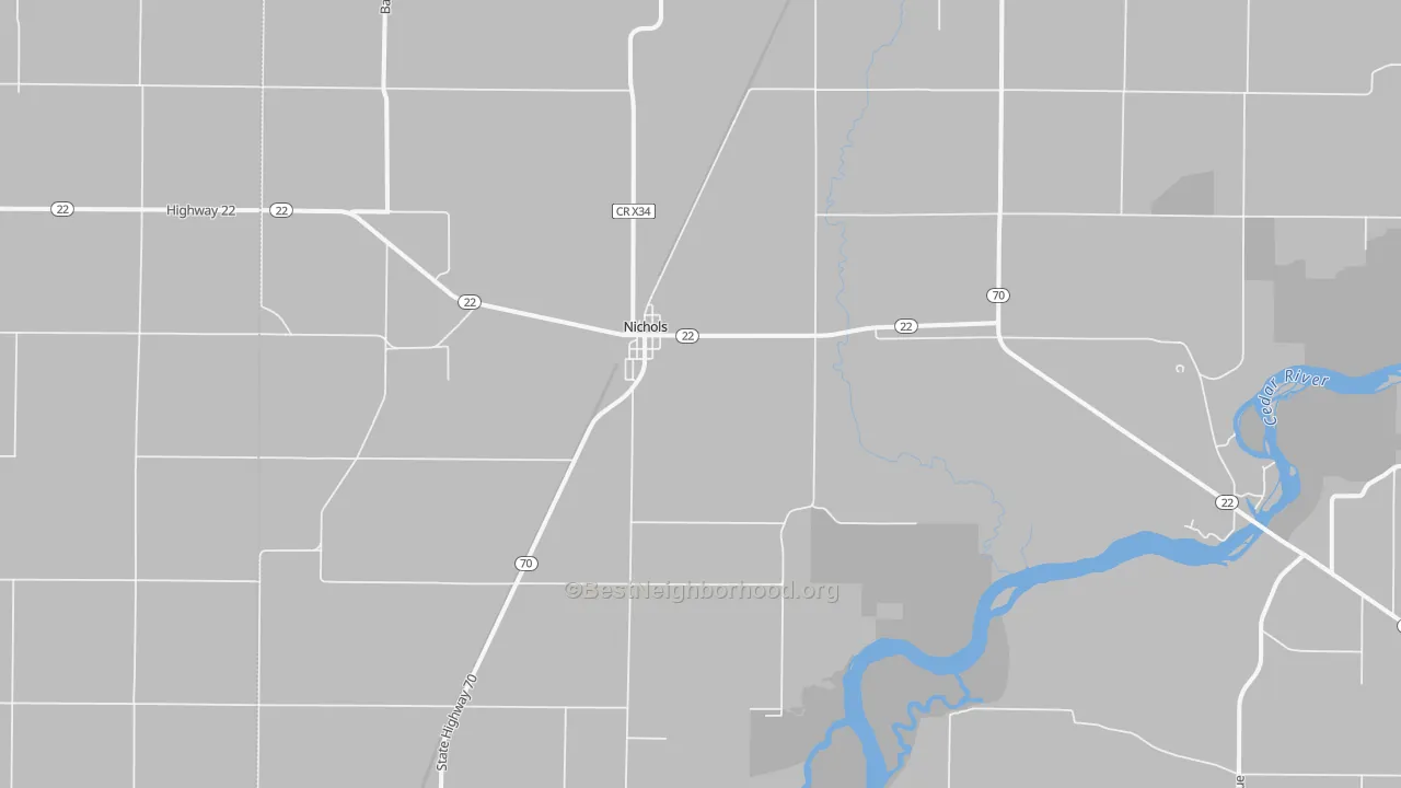 Bike Grade map of 52766, IA