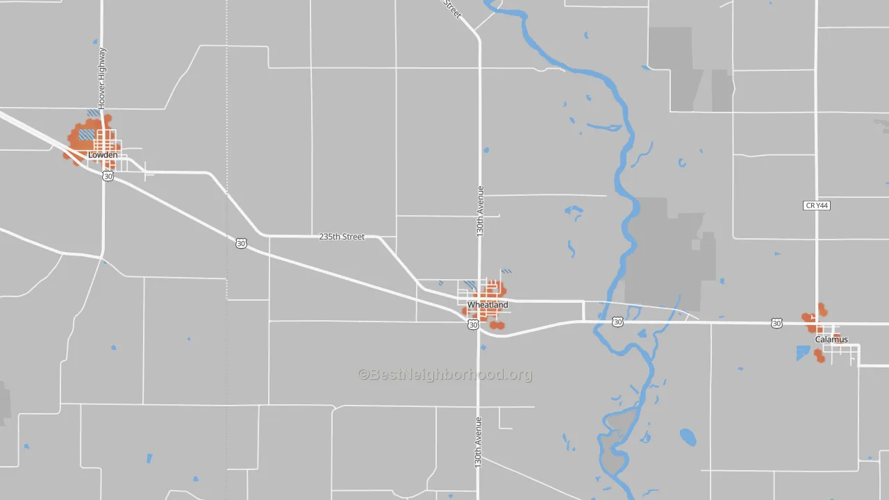 Bike Grade map of 52777, IA