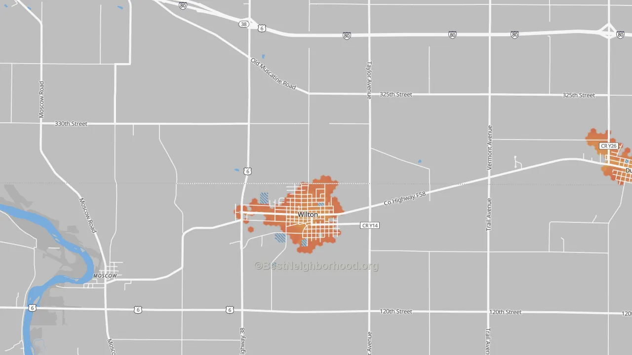 Bike Grade map of 52778, IA